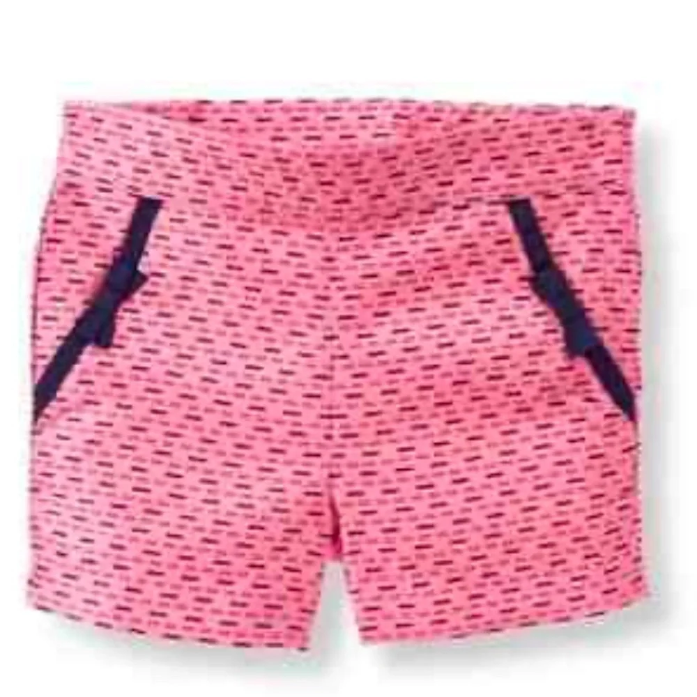 Janie and Jack 2T shorts navy bow ribbon pocket detailing & woven throughout